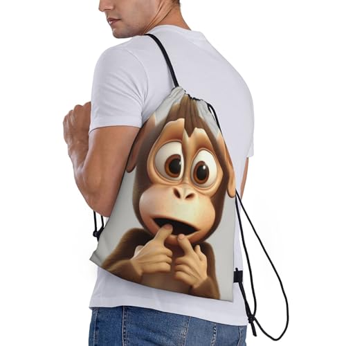 The Silent Monkey Drawstring Backpack Waterproof String Bag Sports Sackpack Gym Bags for Men Women3