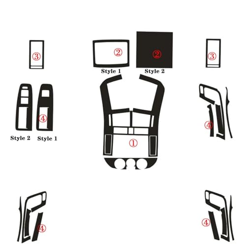 Autocollants 5D noir carbone pour masquer rayures console Polo 2002-2010