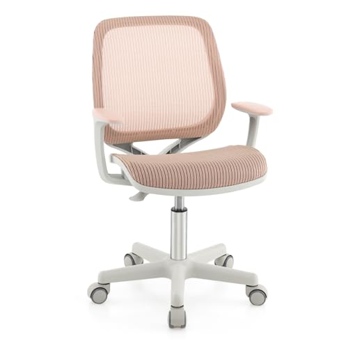 DREAMADE Schreibtischstuhl Kinder, Sitzhöhe 43-55cm verstellbar, Ergonomischer Kinderdrehstuhl auf Rollen mit Armlehnen & Rückenlehne, Bürostuhl Drehstuhl Kinderstuhl für Jungen und Mädchen (Rosa) DREAMADE Schreibtischstuhl Kinder, Sitzhöhe 43-55cm verstellbar, Ergonomischer Kinderdrehstuhl auf Rollen mit Armlehnen & Rückenlehne, Bürostuhl Drehstuhl Kinderstuhl für Jungen und Mädchen (Rosa)