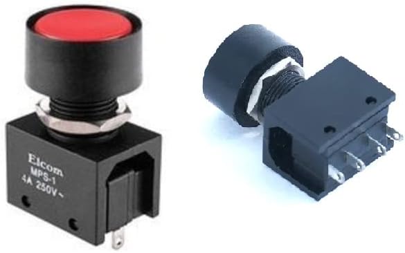 1PCS RED MPS-1 4A PUSH BUTTON Switch Elcom MPS1