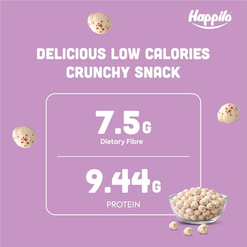 Image of Happilo Premium Super Snack Makhana Cream & Onion 55g (Pack of 3) | Roasted Foxnuts, Phool Makhana | Tasty & Crunchy Snacks