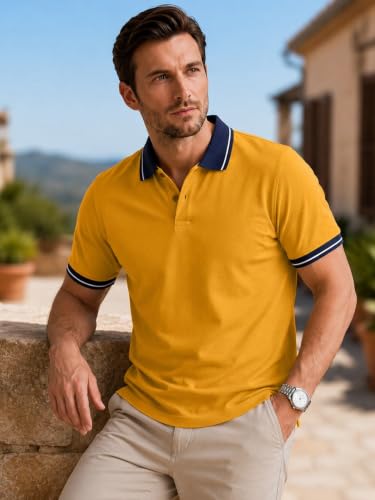 Image of LEOTUDE Men's Matty Regular Fit Half Sleeve Polo T-Shirt Combo (Pack of 3)