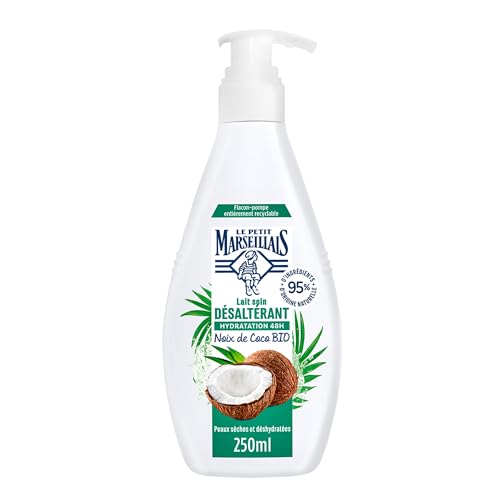 Le Petit Marseillais -Lait Soin Hydratant Réparation (Flacon-Pompe de 250 Ml) – Lait Corps pour Peaux Abîmées et Desséchées Hydratation 24H – Lait Corporel au Beurre de Karité,Aloes et Cire d'Abeille