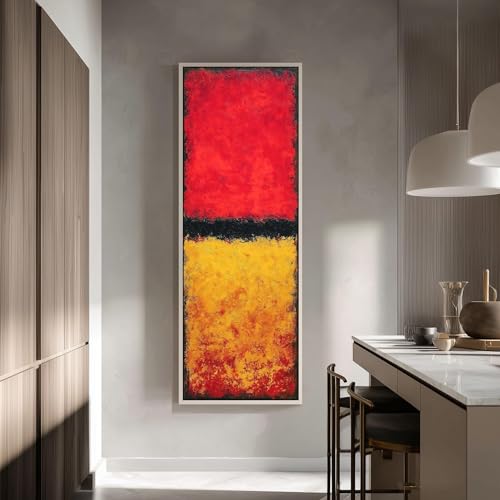 Impression expressionniste minimaliste rouge pour habiller un mur étroit