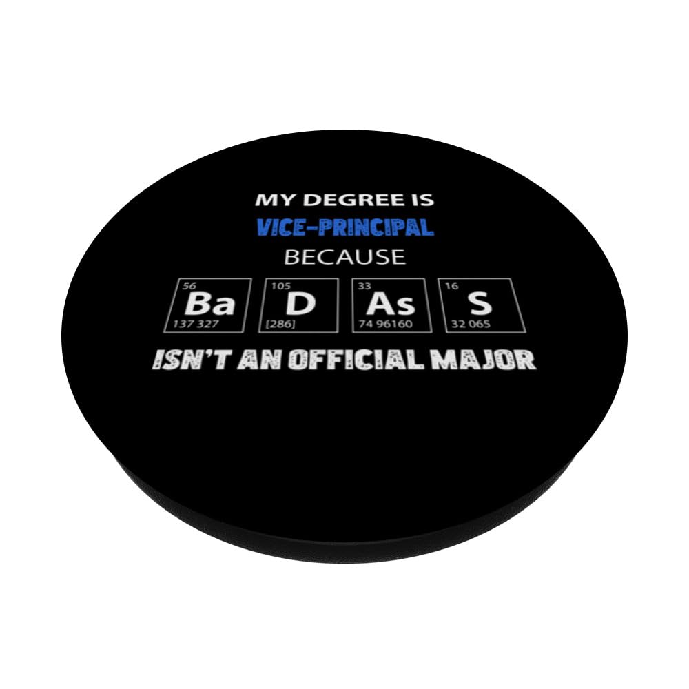 Vice-principal funny quote badass on my resume PopSockets Swappable PopGrip, Black - Image 2