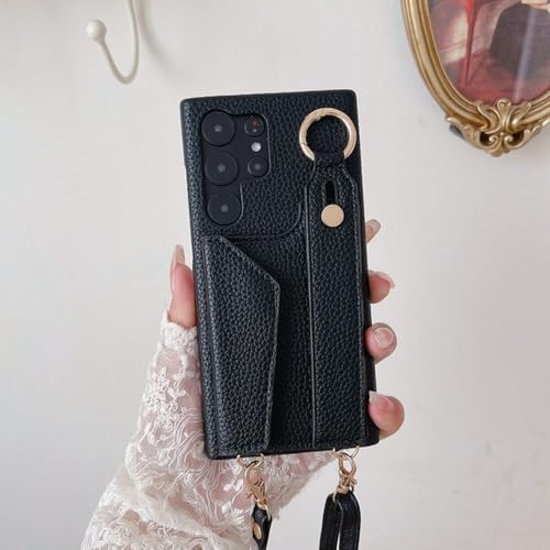 Étui à bandoulière noir avec porte-cartes pour Samsung Galaxy A34 5G et S24