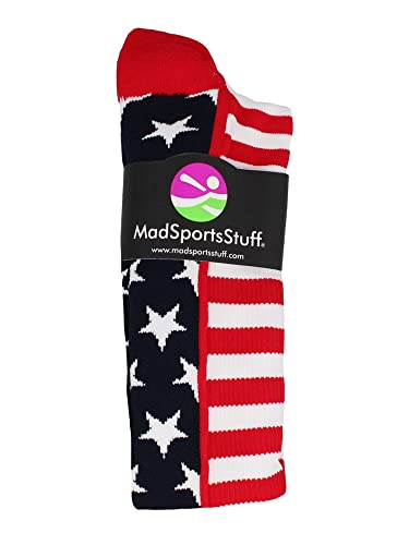 MadSportsStuff USA American Flag Stars and Stripes Socks for Baseball Softball Football Youth and Adult Boys Girls Men Women2