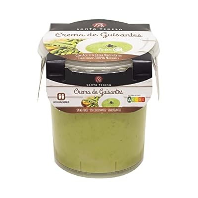 Santa Teresa - Crema de Guisantes Santa Teresa - Elaborada Con Ingredientes Naturales Sin Conservantes Ni Aditivos - Envases Aptos Para Microondas Calentar Y Listo -400ml
