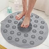 Silicone Bath Mat for Bathroom Floor and Bathtub with Suction Cups, Textured