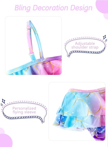 XiaoMoSha Girls One Piece Swimsuit Bathing Suits for Toddler Girl Mermaid Swimwear4