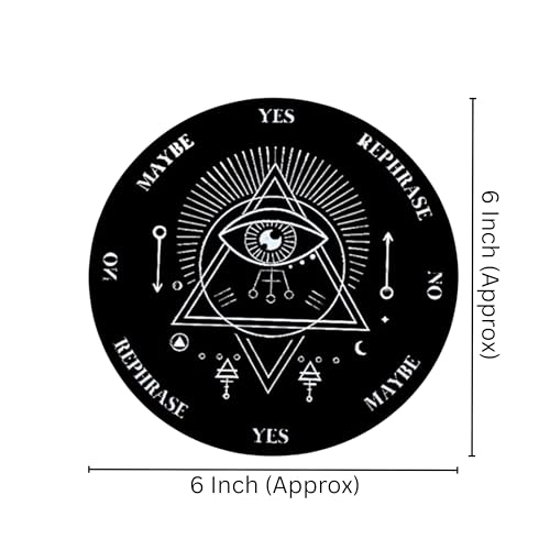Image of Vastu Black Evil Eye Dowsing Board | 6 Inch | with Brass Pendulum (Pendulum Assorted) Acrylic Divination Board