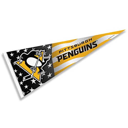 WinCraft Pittsburgh Penguins Nation USA Americana Stars and Stripes Pennant Banner Flag