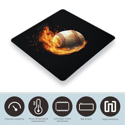 Báscula digital Fire Baseball para baño 400lb miniatura 3