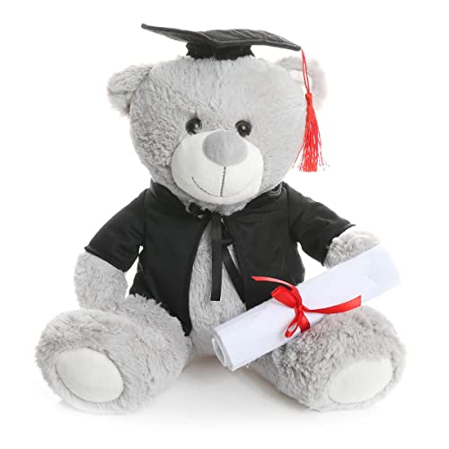 FURRY PLANET TOYS Oso de peluche de graduación de 23 cm, regalo para ella y él, bonito oso con pergamino, bata y sombrero