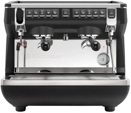 Appia Life ii Compact 2 Group Volumetric Espresso Machine Nuova Simonelli Black Commercial NSF Approved (110 V)