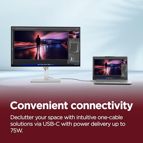 Image of Lenovo L24D-4C | 24 inch (60.9cm) FHD IPS 144Hz Ultraslim Monitor | 1ms, 3Wx2 Speakers, 99% sRGB, 4X USB-A 3.2, USB-C Dock DP Support & 75W PD, HDMI 1.4| Tilt, Swivel, Pivot, Height Adjust | Grey