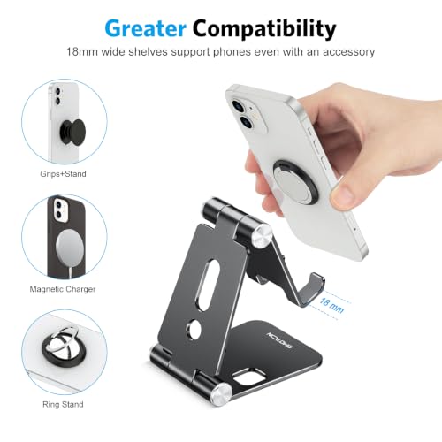 OMOTON Foldable Cell Phone Stand, C4 Portable Aluminum Phone Holder - image 7