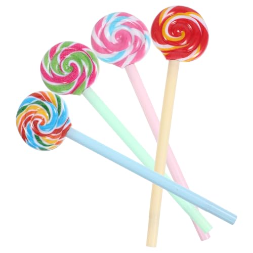 TEHAUX 4 bolígrafos gel lollipop en colores surtidos miniatura 1