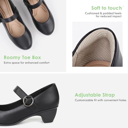 Image of Women Mary Janes Pumps Chunky Shoes Dress Shoes