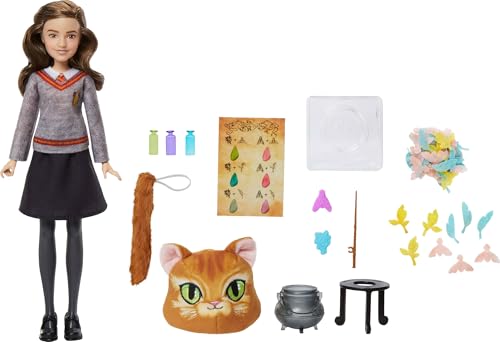 Mattel Harry Potter Toys Polyjuice Potions Hermione Granger Doll & Playset Movie-Inspired Hogwarts Uniform 13 Accessories & Fizz