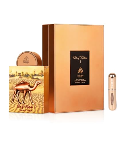 Perfume Art of Nature I Eau de Parfum 100ml, Perfume Árabe Unisex de Larga Duración, Incluye Atomizador Recargable, Fragancia Frutal Amaderada con Notas de Ciruela, Rosa, Cuero y Oud (Art of Nature I)
