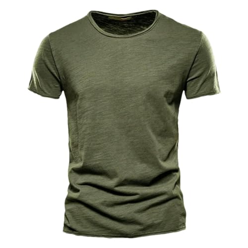 T-shirt décontracté homme en coton manches courtes col rond v