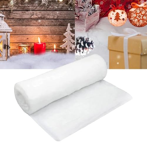 Dabei Artificial Christmas Snow Blanket Roll?3 x 8 Ft ?-Holiday Displays, Crafts, and Indoor Scenes - Easy to Cut, Shape, and Reuse - Perfect for Christmas Villages, Tree Skirts, and Tabletop Décor