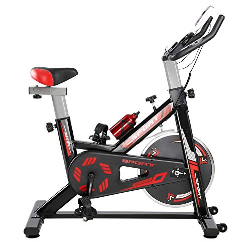 Exercise Bike Resistance And Height Adjustable Indoor Cycling Bike Stationary With Lcd Digital Monitor And Phone Holder, Professional Exercise Sport Bike For Home Cardio Gym Workout (Black 3) #TOP2