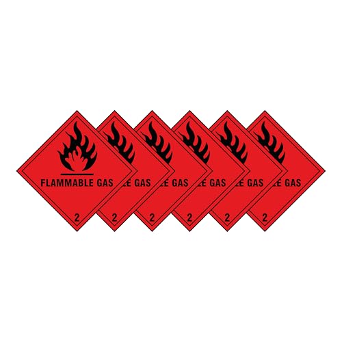 Image of Flammable Gas 2 Hazard Diamond Multi Pack 100mm x 100mm Strong Adhesive Vinyl Stickers for Safety (6)