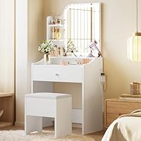 Amazon｜LIKIMIO ドレッサー コンパクト 幅62CM コンセント付き 3色LED