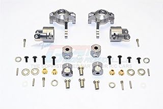Axial RR10 Bomber & Wraith Upgrade Parts Aluminum Front C-Hub & Knuckle Arm (5 Degree Caster) - 4Pcs Set Gray Silver