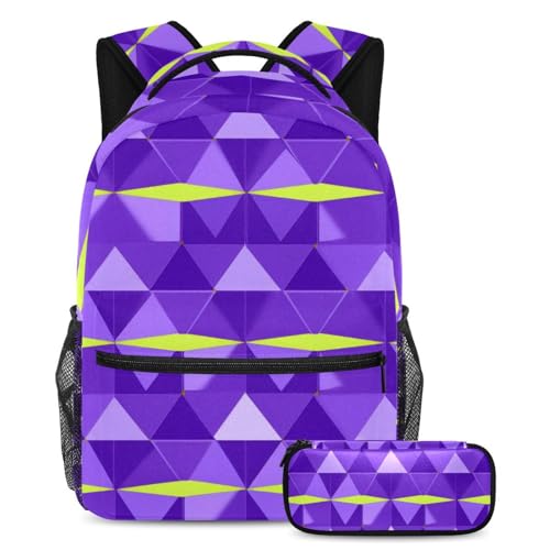 Cartable enfants violet et trousse assortie pour une rentrée stylée en classe