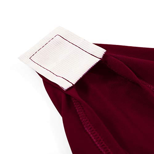Image of Peomeise 6FT Spandex Table Cover Rectangular Stretch Spandex Tablecloth (Burgundy,6FT)
