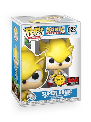 Epic Collectibles Pop Games: Sonic The Hedge hog - Super Sonic Glitter (Chase Variant) Exclusive Vinyl Figure Bundled with Box Protector Compatible for Funko