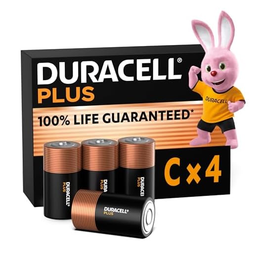 Duracell Plus C Baby alkaliska batterier, 1,5 V LR14 MN1400, 4-pack