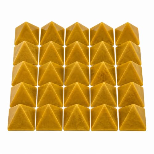 Yellow Jasper Crystal Pyramids, Natural Polished Gemstone Set of 10 Pieces