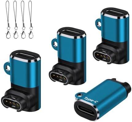 USB-C zu Garmin Watch Ladekabel Ladegerät Adapter 4Stück,Winkel Type-C Ladeadapter für Garmin Fenix 8 7 6 Solar,Vivoactive 6/5/4S,Venu 4 3,Forerunner 170/165/965/955/265/70/45,Epix