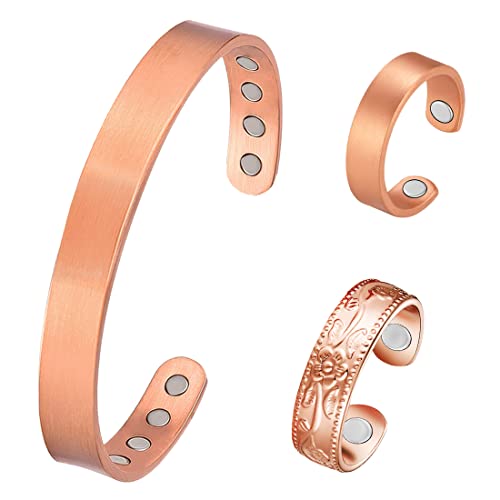 Vicmag Copper Bracelet For Men Women Magnetic Magnet Brazaletes 100% Solid Pure Copper Jewelry Gift Cuff Bangles (Carved) #TOP6