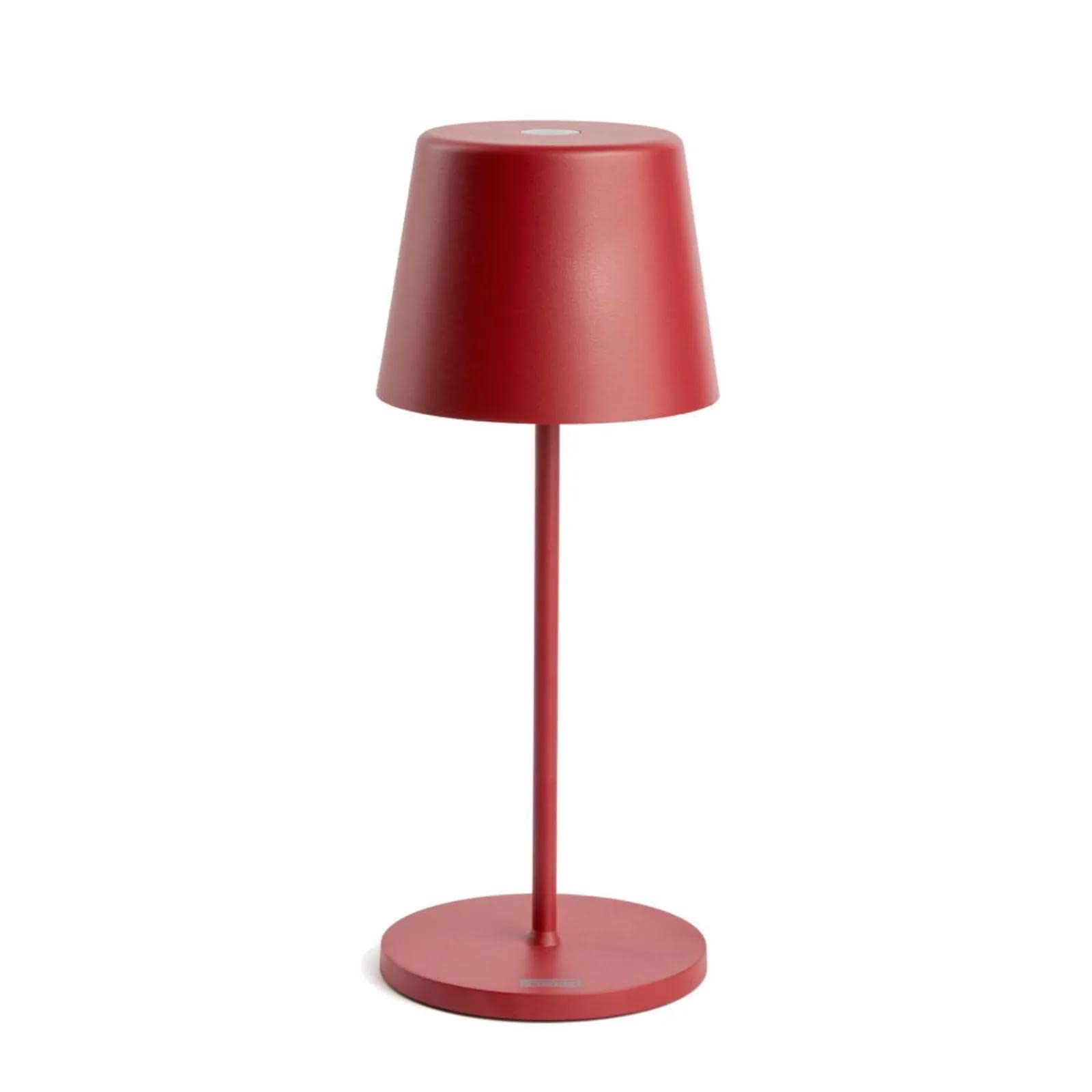 LED Akku Gartentisch Leuchte Rot stufenlos dimmbar - IP65 Tisch Lampe ohne Kabel für In- & Outdoor, 2700-3000K, 280 mm hoch, runde Tischlampe Esstisch, moderne LED Tischlampe Outdoor