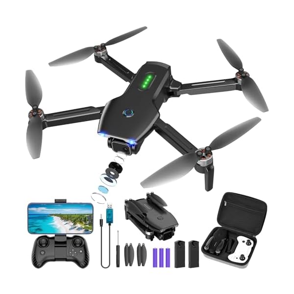 Drone with Camera, Brushless Motor 1080P FPV Drone with 2 Batteries, One Key Take Off/Land, 360 Flips, Waypoint Fly, Altitude Hold, Gravity Control, Foldable Mini Drones for Kids, Beginner