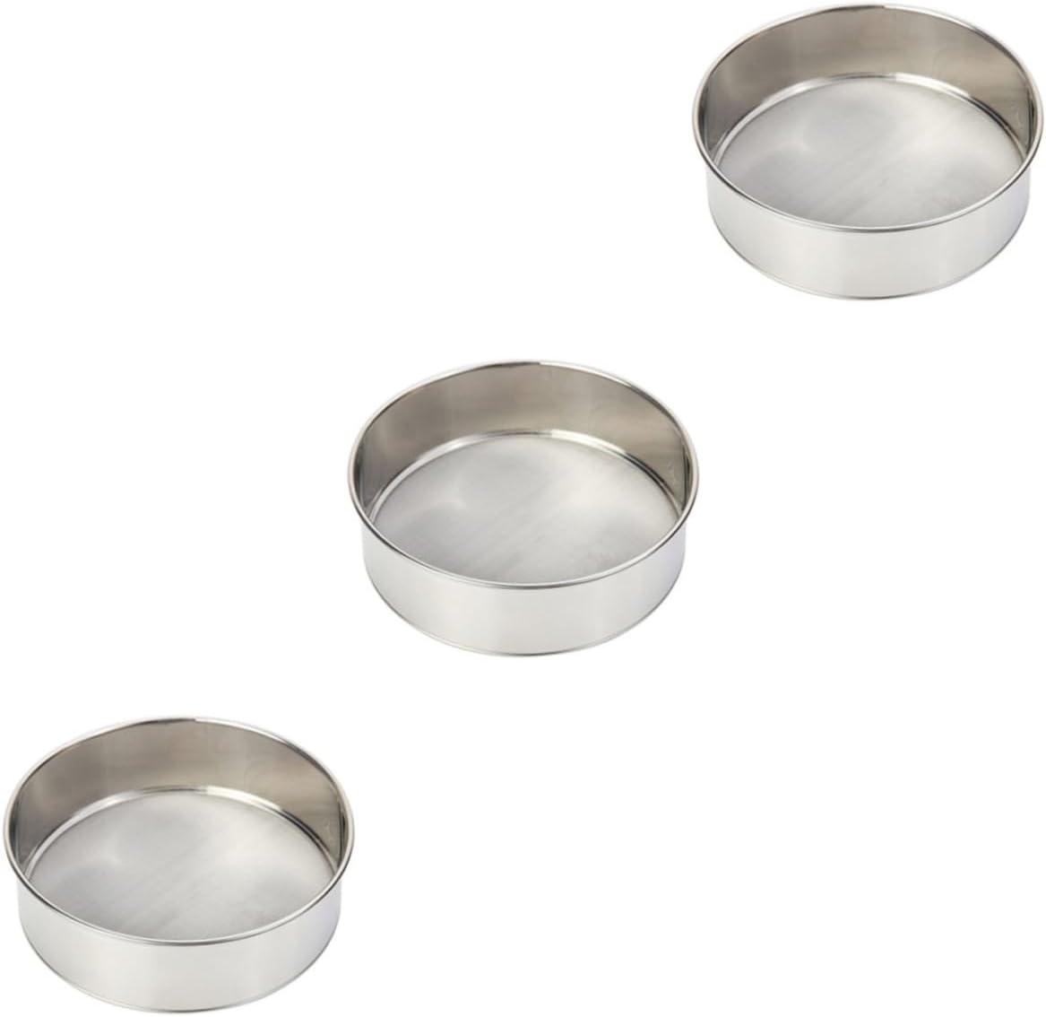 Stainless Steel Fine Mesh Flour Sifter Set - 15 Piece Baking Strainers, Colanders, and Kitchen Sieves - Baking Accessories for Powdered Sugar, Cake Decor, and Tea - Kitchen Gadget Kit