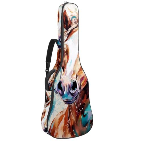 Sac de guitare acoustique étui étanche grand format 42 pouces avec motif cheval