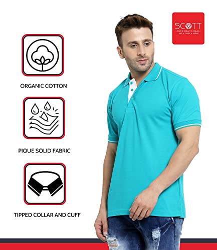 Image of Scott International Men's Cotton Regular Fit Polo T-Shirt