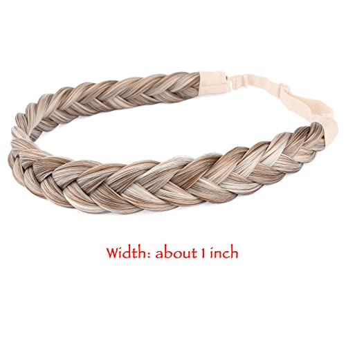Gledola 2 Strands Fishtail Plaited Braids Headband Braided Synthetic Hair Elastic Stretch, Hair Accessory for Bride Women - Image 3