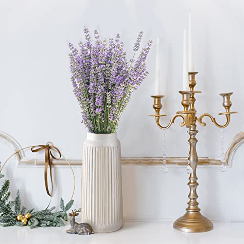 Liteviso 9 Inch White Ceramic Vase, Flower Vase Modern, Boho Vases For Pampas Grass Home Decor, Decorative White Vases For Flowers Mantel, Living Room, Farmhouse Table Decoration, Off-White #TOP2