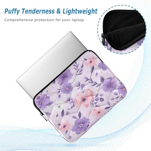 Funda para Laptop 13-14 pulgadas con flores rosa y morado miniatura 5