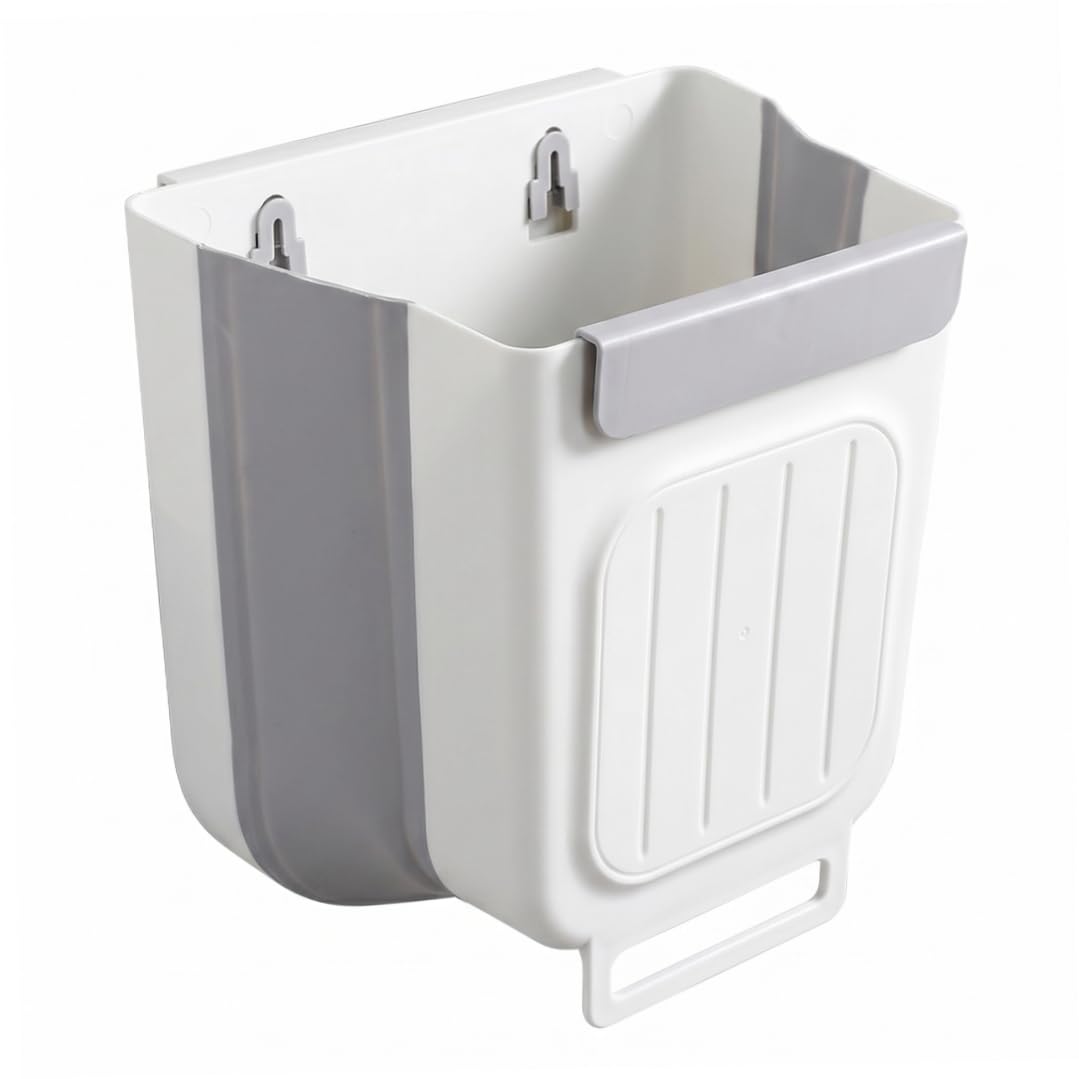 AwnsIMfreien Hanging Trash Can, Foldable Hanging Trash Can, Space-saving Kitchen Cabinet Bin With Large Opening, Gray 6l, Cabinet