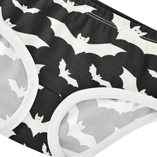 Cotton Girls Underwear Toddler White Bats Black Halloween Cute Panties Girl Animals Briefs Undies Kids 2t4