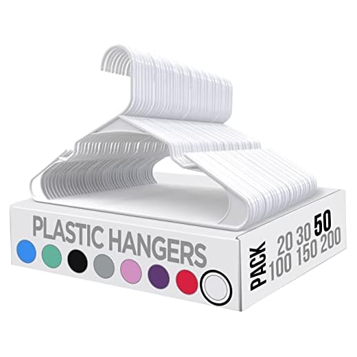 Utopia Home (50 pezzi) Grucce robuste in plastica (42 cm) – Durevole, sottile e grucce in feltro di alta qualità per l' armadio - Ideato per t-shirt, abiti, camicette, pantaloni, giacca (Bianco)