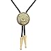 Jeilwiy Black Bolo Tie Flower Design, Native American Bolo Tie for Men, Cowboy Bolo Necktie Women, Wstern Ties Costume